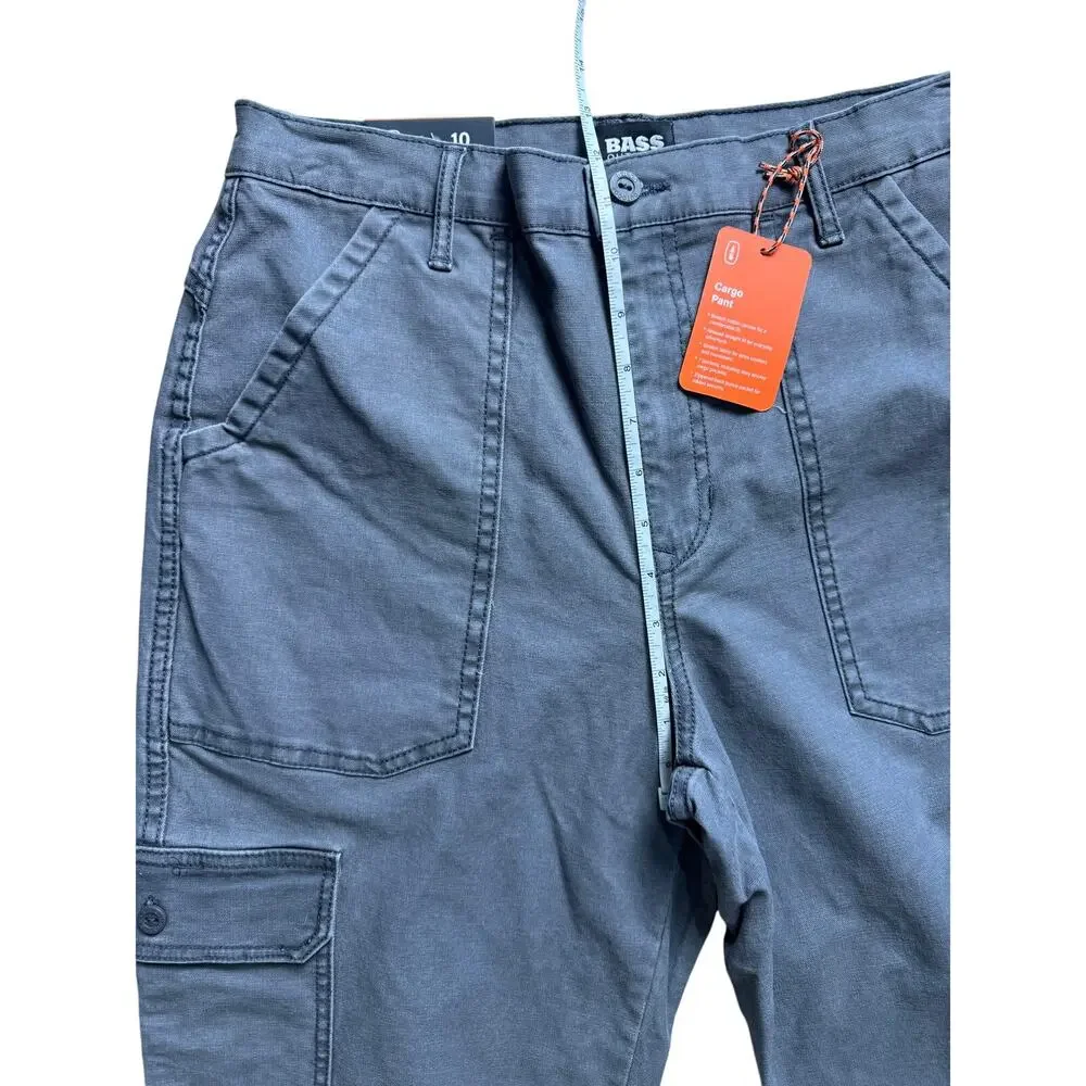 BASS OUTDOOR Women's High-Rise Canvas Cargo Pants FORGED IRON NWT SIZE  10 - Picture 10 of 10